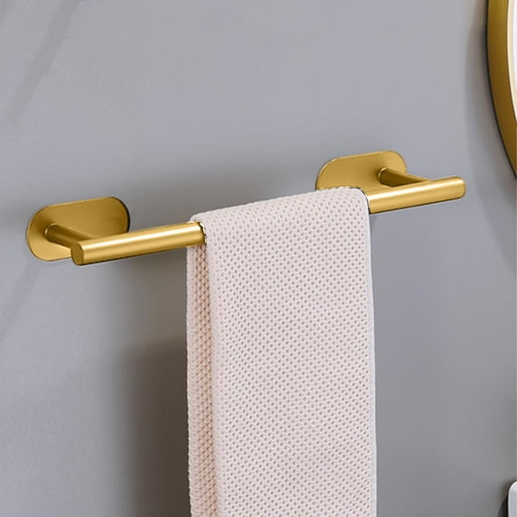 Self Adhesive Towel Bar - No Drill Towel Rack Stainless Steel for Bathroom, Adhesive Wall Mounted Towel Holder for Kitchen, Rustproof Towel Bar Hardware with Strong Adhesive, 15.75 in