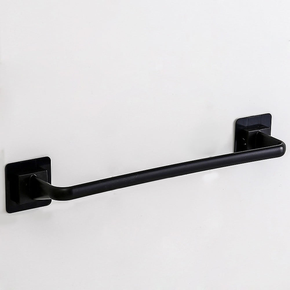 Walmart Self Adhesive Black Towel Rod Bar Wall Mounted Rail Rack for Kitchen Bathroom 24.5cm Walmart