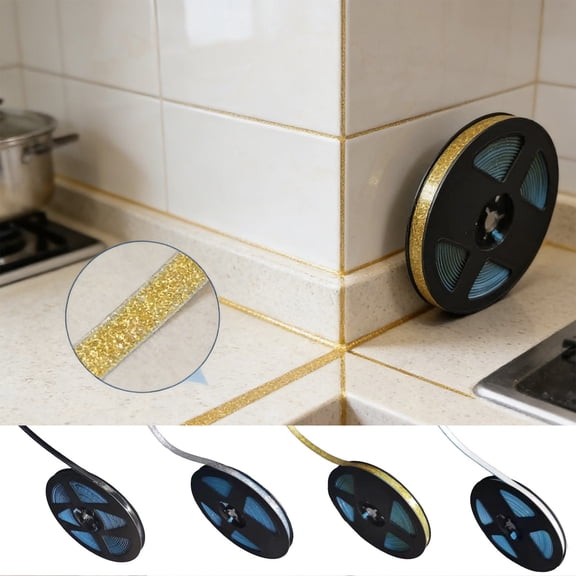 Self Adhesive Trim Strips, Flexible Trim Caulk Strip, Peel and Stick Trim Molding, 19.7ft Waterproof Sealing Tape, Adhesive Caulk Strip for Bathtub, Kitchen Sink, Toilet & Tile Edges