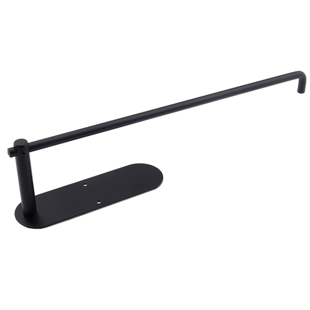 Self-Adhesive Under Cabinet Paper Towel Holder - Stainless Steel Kitchen Roll Rack (Bright Black)