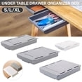 thumbnail image 1 of Self Adhesive Under Desk Drawer Table Hidden Storage Organizer Box Pencil Tray, 1 of 17