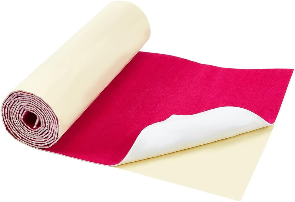 Self Adhesive Velvet Felt Fabric Cerise Soft Velvet Sticky Foam Back Roll Large Adhesive Felt Shelf Liner Pad for DIY Crafts Drawer Protect Furniture Automotive Headliner 78.7x11.8