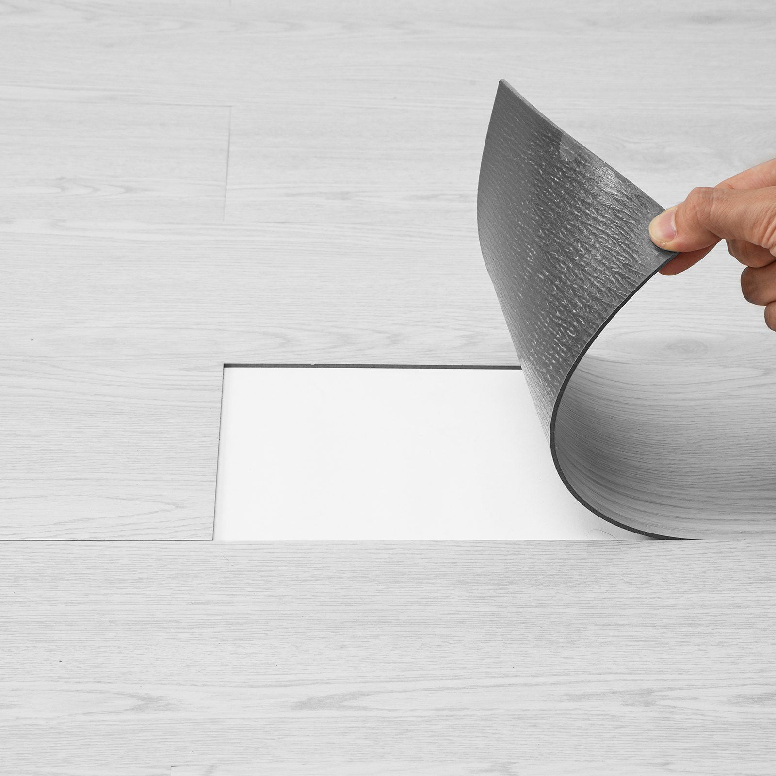 Self Adhesive Vinyl Floor Tiles 36 x 6 Inch, Peel & Stick Wood Grain DIY Flooring, Light Gray - 36 Pack, 2.5mm Thick for Kitchen, Bathroom, Bedroom