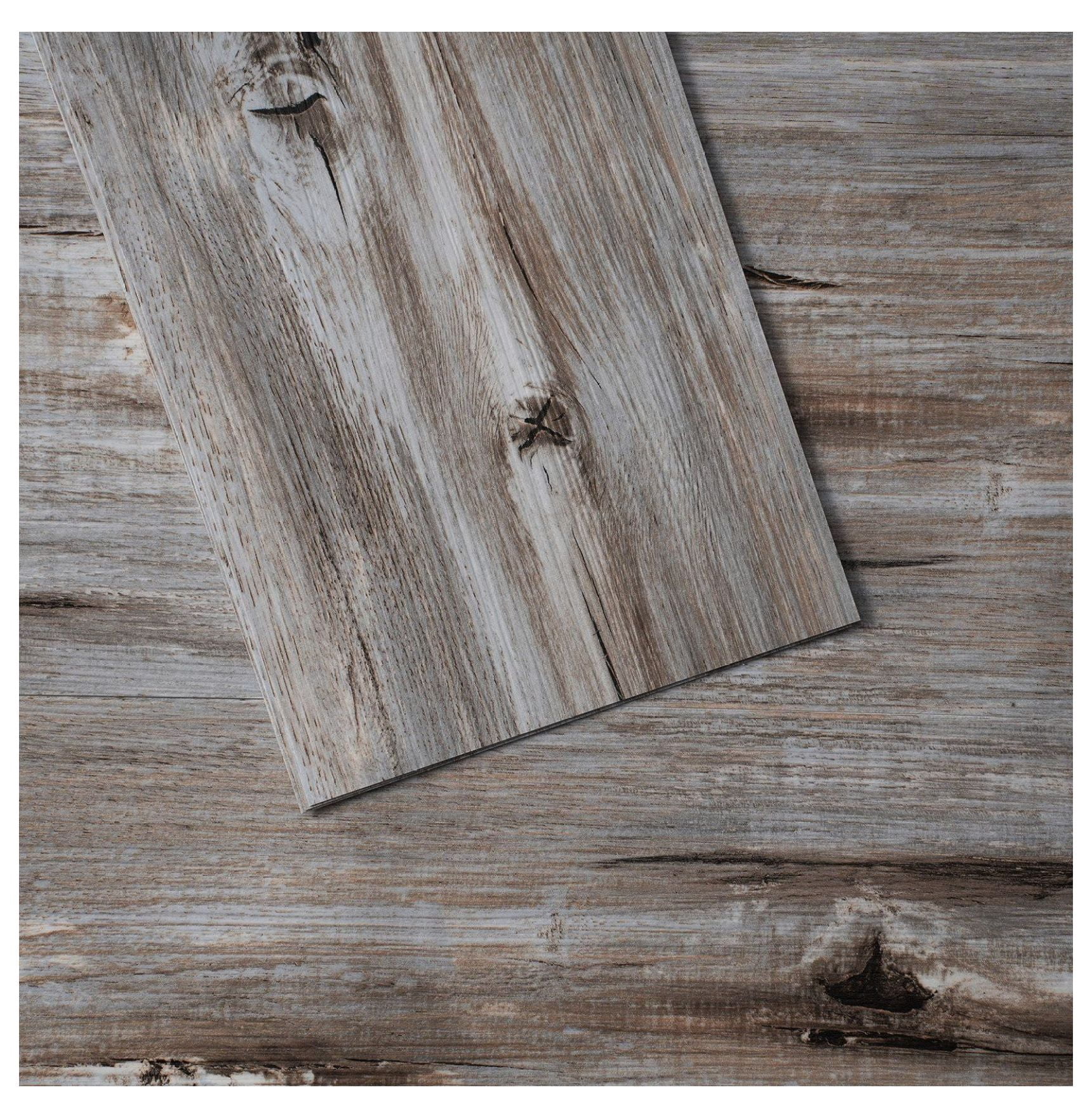 Self Adhesive Vinyl Floor Tiles 36x6 inch, 36 Pack Wood Grain Peel and Stick Flooring for Kitchen, Bathroom, Bedroom - 0.62mm Thick DIY Home Decor