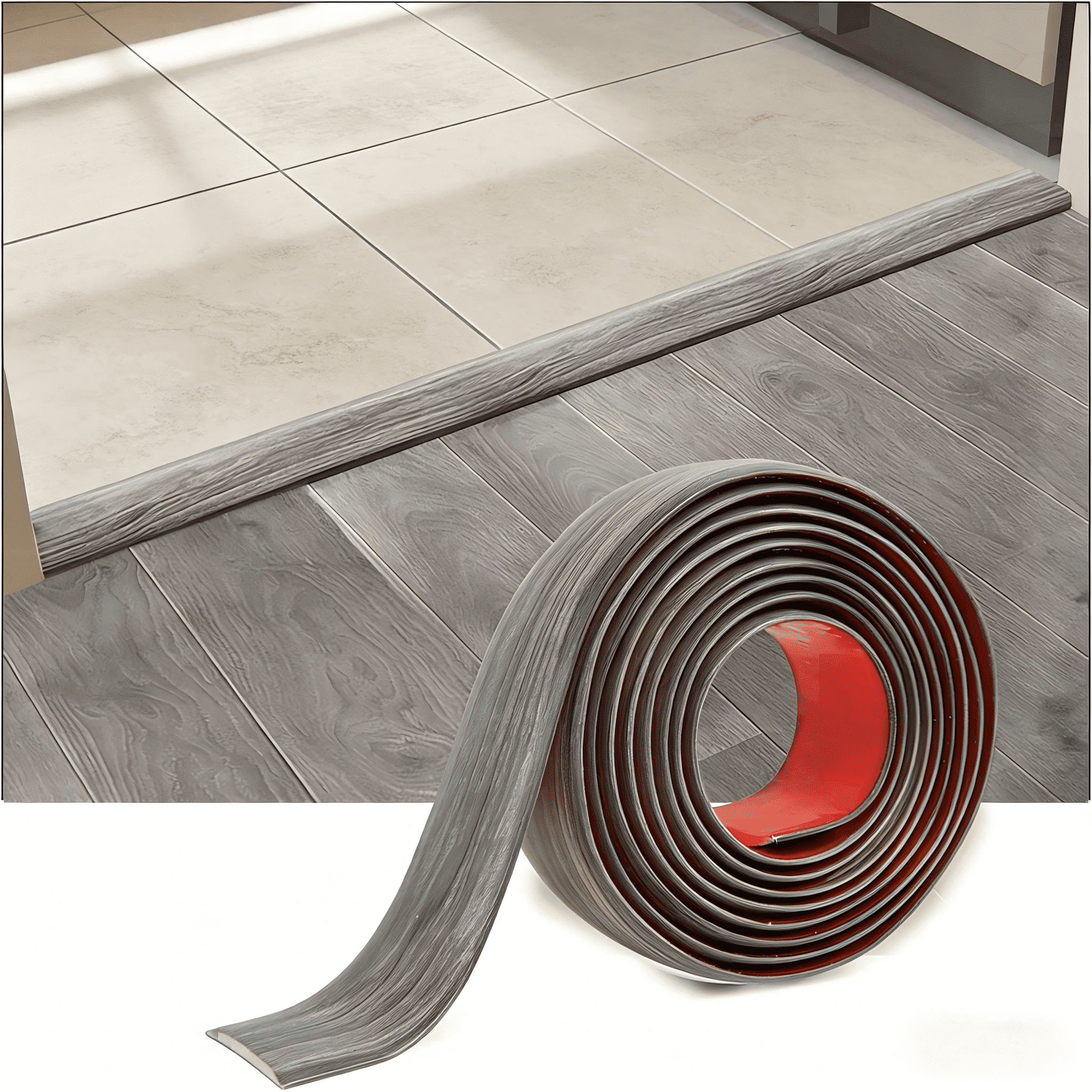 Self Adhesive Vinyl Floor Transition Strip, Laminate Floor Strip, Floor Flat Divider Strip for Joining Floor Gaps, Carpe