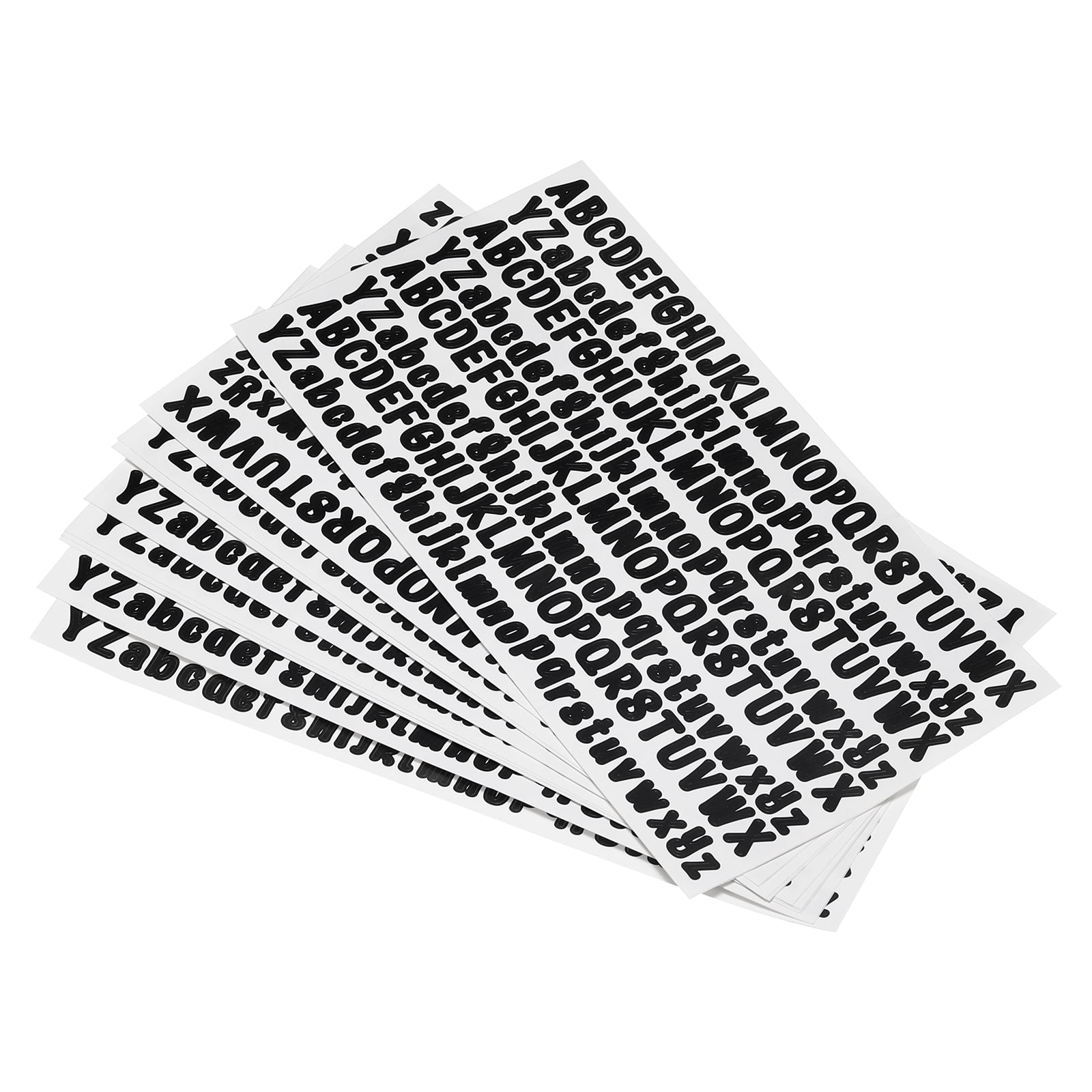 Self Adhesive Vinyl Letter Stickers Black 0.5 Inch 208 Count/Sheet,12