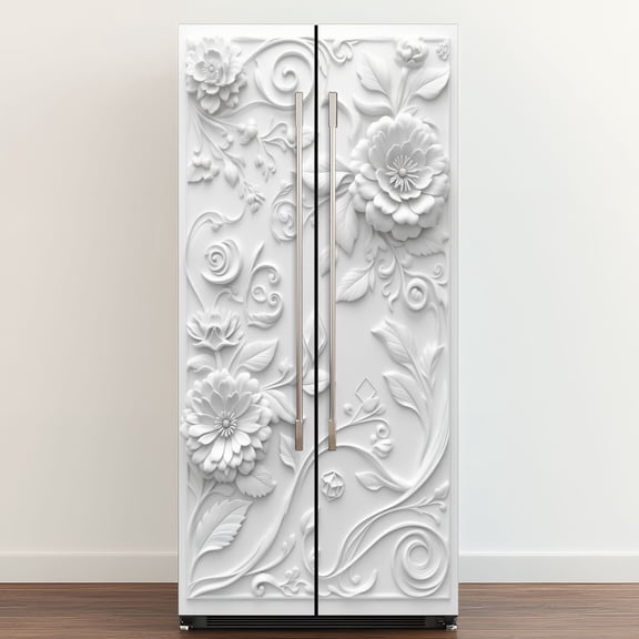Self Adhesive Vinyl Refrigerator Wrap Set 3D 16 Scandinavian Style Tile Seal Waterproof Heat Resistant Door Mural Removable Fridge Sticker Peel and Stick&nbsp;Full Door Cover Decal Kitchen Bar Decor
