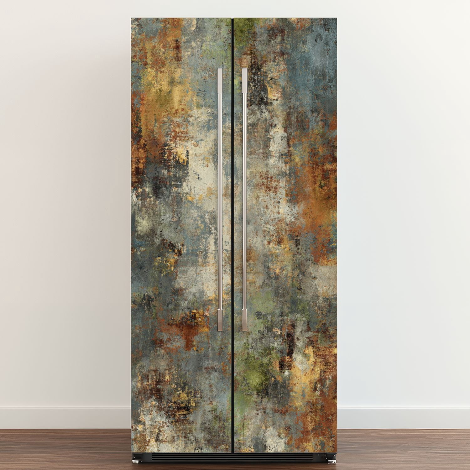 Self Adhesive Vinyl Refrigerator Wrap Set Copper Door Mural Removable Fridge Sticker Peel and Stick&nbsp;Full Door Cover Decal Kitchen Bar Decor