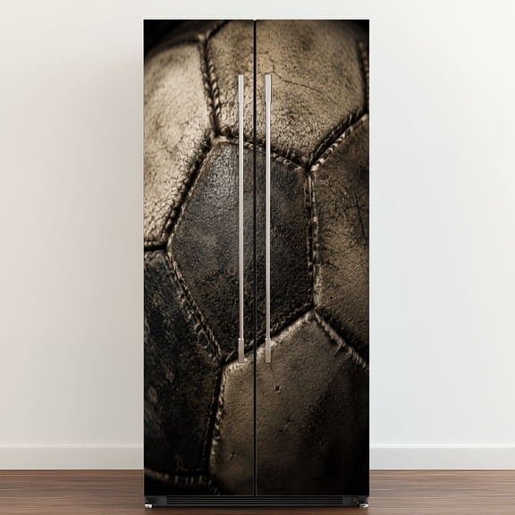 Self Adhesive Vinyl Refrigerator Wrap Set Detail an Old Soccer Door Mural Removable Fridge Sticker Peel and Stick Full Door Cover Decal Kitchen Bar Decor