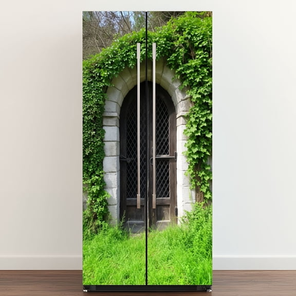 Self Adhesive Vinyl Refrigerator Wrap Set Door wine cellar Door Mural Removable Fridge Sticker Peel and Stick&nbsp;Full Door Cover Decal Kitchen Bar Decor