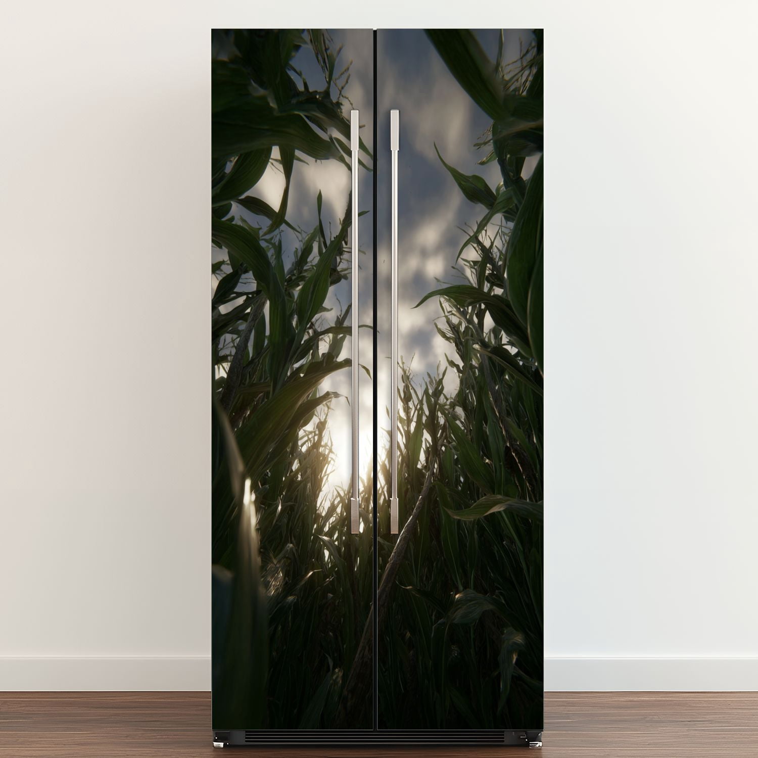 Self Adhesive Vinyl Refrigerator Wrap Set field sunset Door Mural Removable Fridge Sticker Peel and Stick&nbsp;Full Door Cover Decal Kitchen Bar Decor