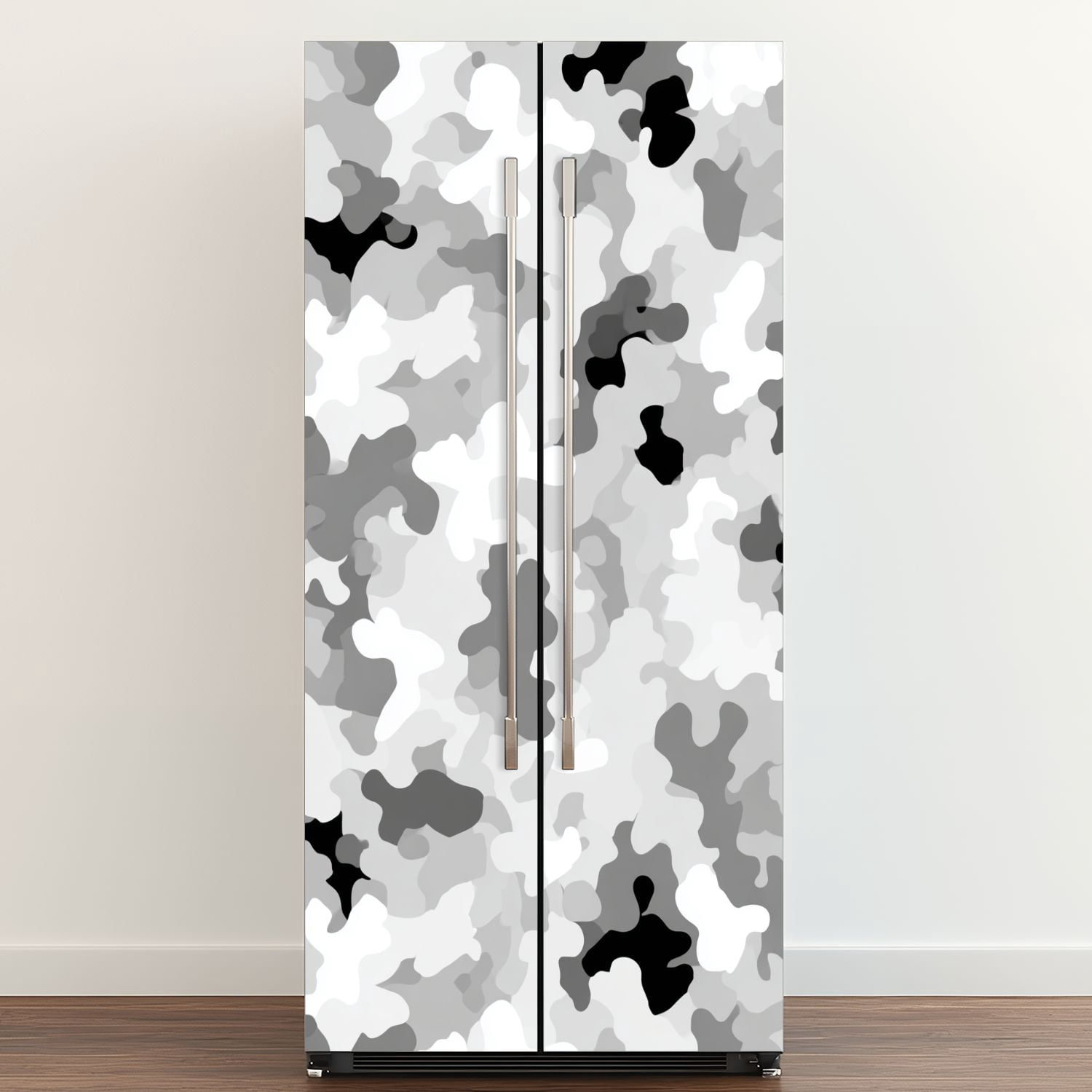 Self Adhesive Vinyl Refrigerator Wrap Set military camouflage Abstract hunting Door Mural Removable Fridge Sticker Peel and Stick&nbsp;Full Door Cover Decal Kitchen Bar Decor