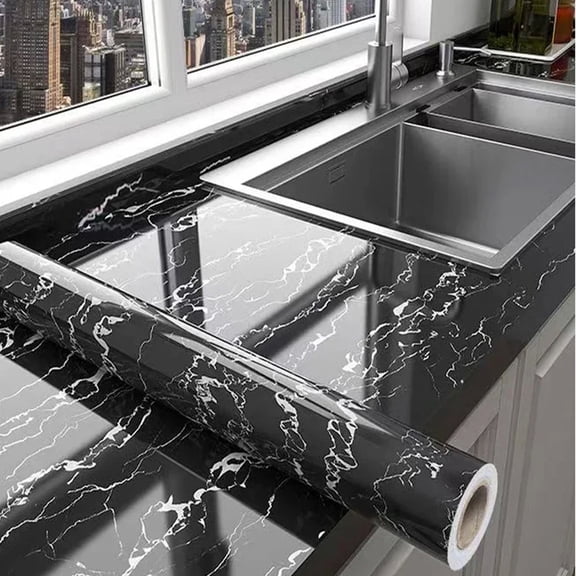 Self Adhesive Vinyl Wallpaper Heat and Waterproof Removable Film for Kitchen Bathroom Furniture Decor