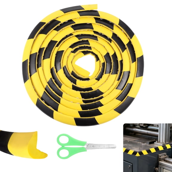 Self Adhesive Wall Corner Guard, 9.8ft L-shaped Edge Protector, Yellow Black NBR Foam Safety Bumper, Impact-resistant Safety Warning Edge Guard for Factory, Garage, Warehouse