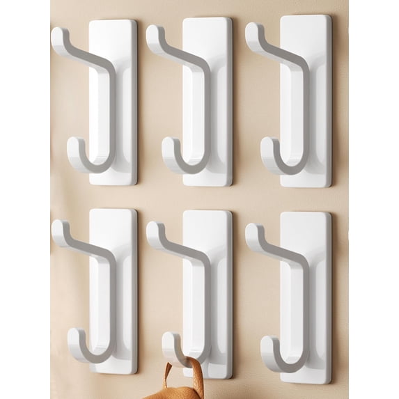 Self Adhesive Wall Hooks for Hanging: Extra Strong 13 LB, Hook for Coat, Towel in Bathrooms, Shower, Kitchen, Wall, Door Hook, Brushed Gold 4 Pack