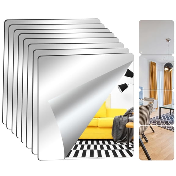 Self Adhesive Wall Mirror for Decoration,Patchwork Square Mirror,Anti-fall Dressing Mirror,Acrylic Mirror Stickers,for Dormitory,Bedroom,Gym,Yoga Room,Door,Checkroom,Entrance (12Pcs)