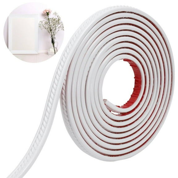 Self Adhesive Wall Molding Trim, 16.4ft Peel and Stick Flexible Trim Caulk Strip Molding Trim, Caulk and Trim Strips for Floor, Wall, Corner and More