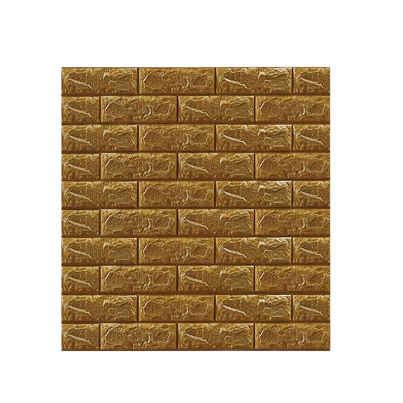 Self Adhesive Wall Panels, 3D Brick Texture, Khaki Foam, 70X39 In, Peel Stick, 1 Roll, Water Proof, Heat Insulation, Bathroom Accent Covering