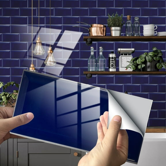 Self-Adhesive Wall Tile Stickers, PVC Crystal Film Floor Decals, Waterproof Peel-And-Stick Backsplash For Kitchen Bathroom, 12PC Set (10x20cm), Easy To Install Removable Tile Alternative