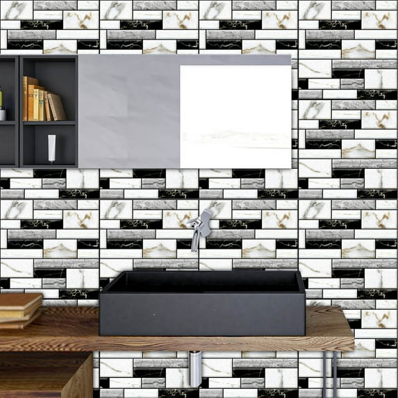 Self- Wall Tile Stickers | Peel and Stick Kitchen Bathroom Backsplash Decals | Heat & Stain Resistant | 11.8"x11.8" | Removable Easy-Clean | 10-Pack | Covers 1 Sq Ft | Home Decor