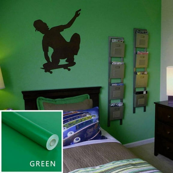 Self-Adhesive Waterproof Wallpaper Solid Color PVC Roll Peel and Stick Removable Wall Sticker Decals Art Mural Drawer Cabinet Liner