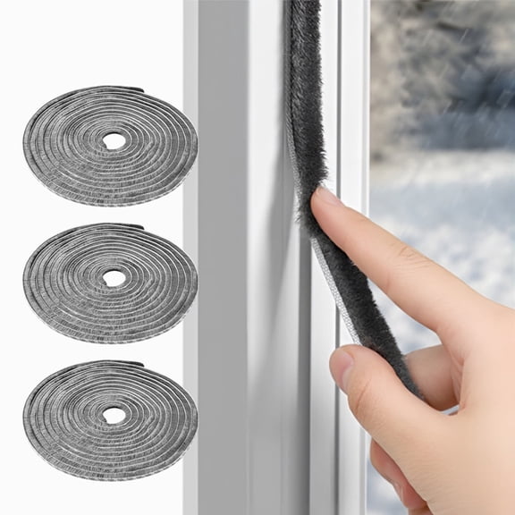 Self-Adhesive Weather Stripping, Soundproofing Solution for Doors and Windows, 0.35" Wide x 0.2" Thick, 33 Ft Gray