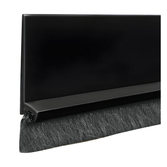 Self-Adhesive Weatherstrip with Sweep Brush Exterior & Interior Doors Draft Stopper Door Seal for Weatherproofing Noise Dust Reduction - Black