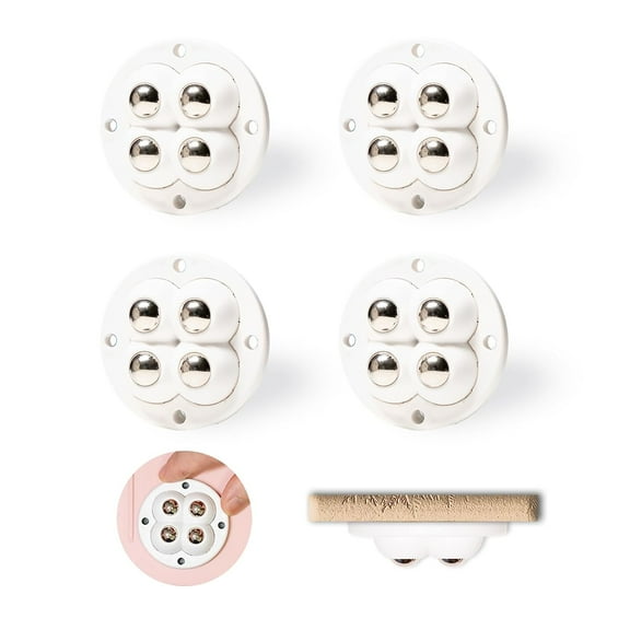 Self Adhesive Wheels 4pcs Mini Swivel Adhesive Caster Wheels Self-Adhesive Caster Sticky 360 Degree Rotary Stainless Steel Casters for Small Appliances Furniture Bins Storage Boxes
