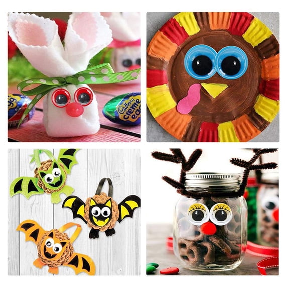 Self-Adhesive Wiggle Eyes, Mixed Sizes, 500pcs, 1 Set