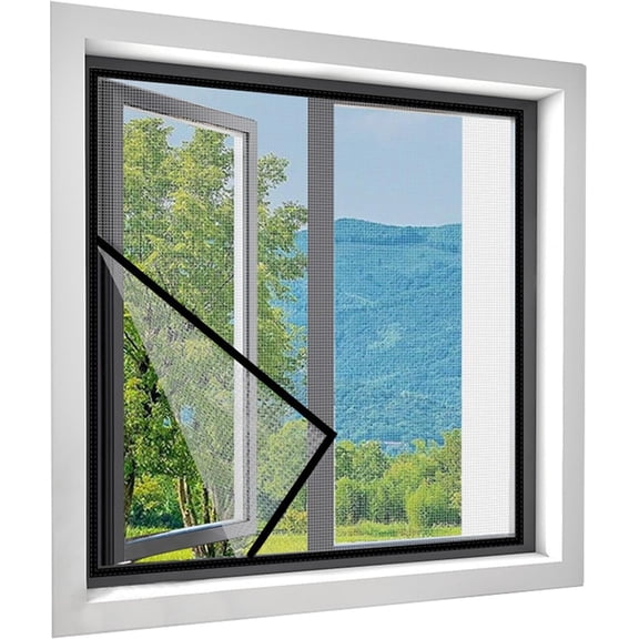 Self Adhesive Window Screen Mesh - Window Door Worm Screen | Gnat Barrier Netting - for Renters Home Office Apartment Living Room Bedroom Study Workshop Pantry Dorm Basement Coffee Shop