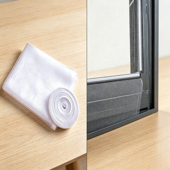 Self-Adhesive Window Screen Net 59x51 Inch Mosquito Fly Protection Mesh, Cut-to-Fit Bug Netting with Tape for Any Window Size