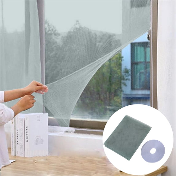 Self-Adhesive Window Screen, No Drill Mosquito Net, DIY Cuttable Mesh for Home, Kitchen, Bedroom
