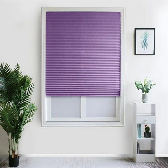 Self-Adhesive Window Shade Cozival Self-Adhesive Pleated Window Shade (35.4"X59") - Cordless Light Filtering Fabric for Balcony, Bathroom, and Cafe, No-Tools Installation, Pleated Light Filtering