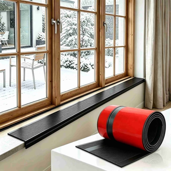 Self‑Adhesive Window Sill Protector Strip, 5.43 x 39.37in Heavy‑Duty Edge Guard, Wear‑Resistant Sill Trim Cover for Home Window Corner Anti‑Collision Protection, Black