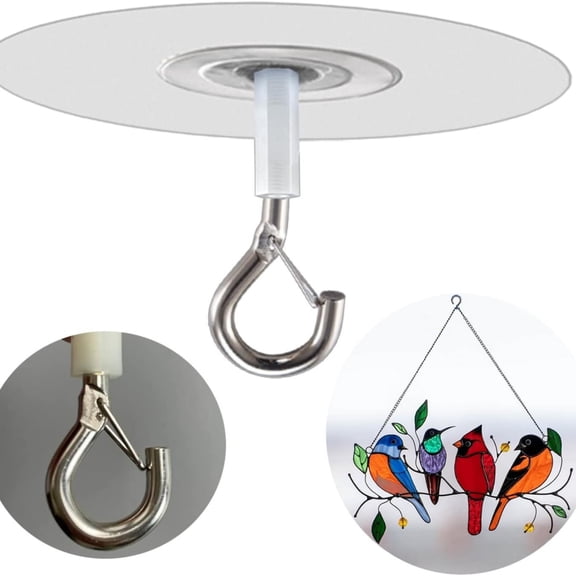Self-Adhesive Windproof Ceiling Hanger, Christmas Ceiling Hook, Party Decor Hook, Wedding Ceiling Hook, 2.5X1.8X0.7 in Round Clear Damage-Free Adhesive Hook for Hanging Banners,