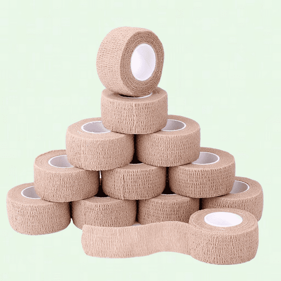 Self-Adhesive Wrap Bandage, Flexible Stretch Tape for Sports, 12 Pack, 1 Inch X 5 Yards
