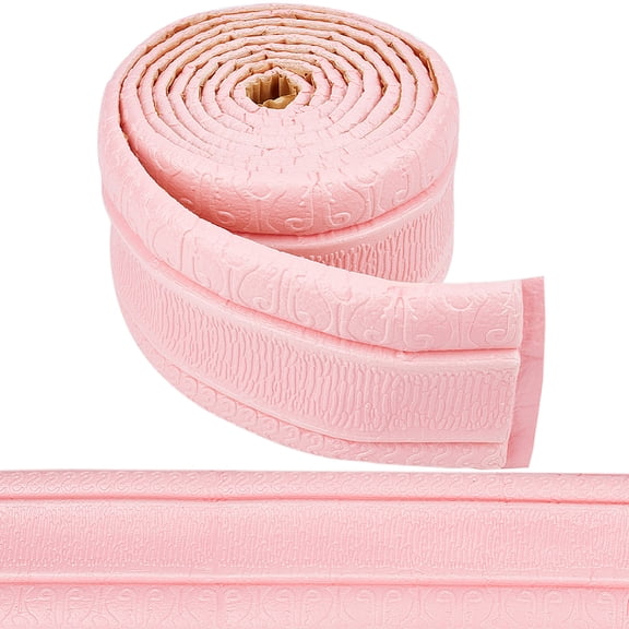 Self-Adhesive XPE Grain Contact Paper Wall Stickers for Shelf Liner Dresser Drawer Locker Pearl Pink 80x6mm 2.25m/pc