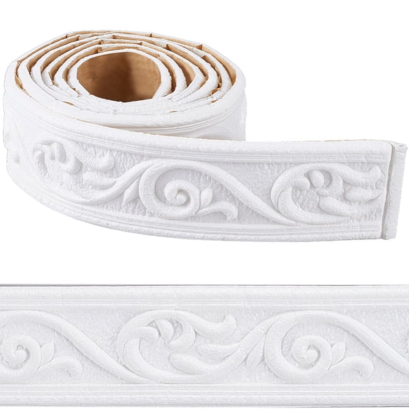 Self-Adhesive XPE Grain Contact Paper Wall Stickers for Shelf Liner Dresser Drawer Locker White 50x4mm 2.235~2.25m/pc for DIY