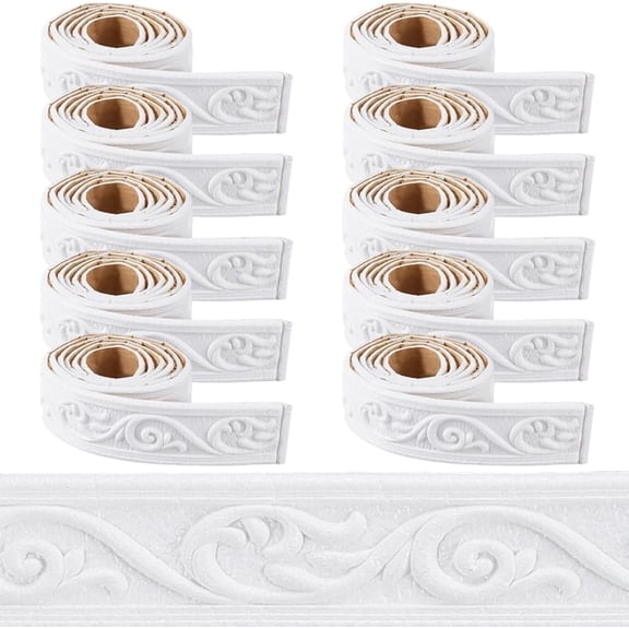 Self-Adhesive XPE Grain Contact Paper Wall Stickers for Shelf Liner Dresser Drawer Locker White 50x4mm 2.25m/pc 10pcs for DIY
