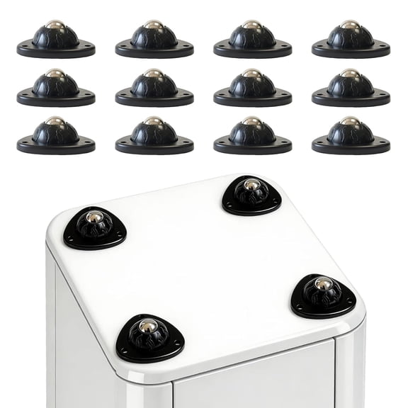 Self-Adhesive casters for Kitchen appliances, Kitchen countertop Organizers, 360 Swivel casters, mini Kitchen (Black Ball Bearing)