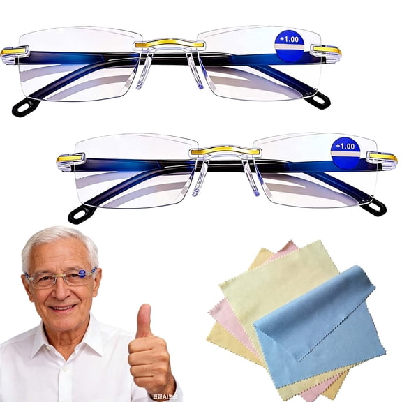 Self-Adjusting Auto Focus Reading Glasses, Blue Light Filtering Dual Focus HD Vision Eyewear for Men & Women