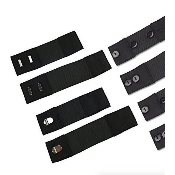 Self-Adjusting Button & Hook Waist Stretch Extension - Two Size Options Adding 5-7 or 6-10 Inches of Waistband Length - Save on New Pants and Shorts (8pk: Button & Hook (2 Small + 2 Large of Each))