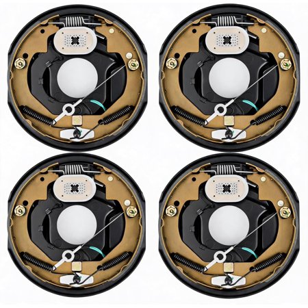 Self-Adjusting Electric Trailer Brake Assembly Kit - 10x2.25 in, Heavy Duty, 4-Hole Mount, Left & Right, 4-Pack