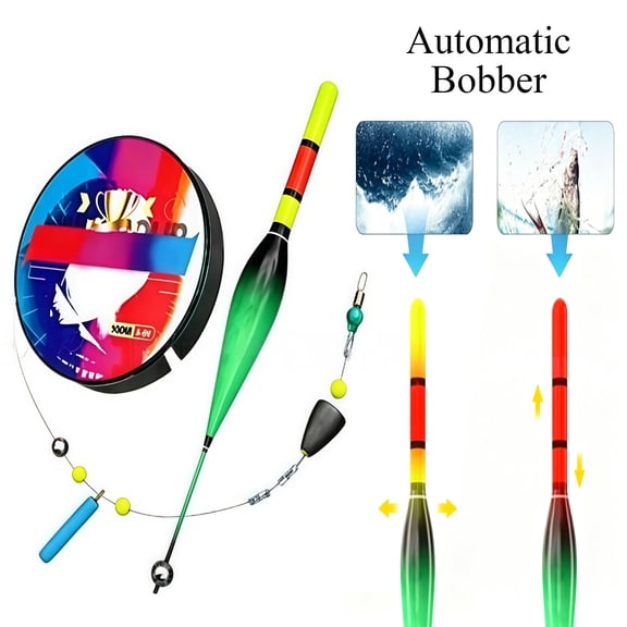 Self Adjusting Fishing Float Kit 1 Set, Automatic Depth Snap Float Rig with Fishing Line, Clear Monofilament Leader for Freshwater Saltwater, Fishing Gear for Men Women