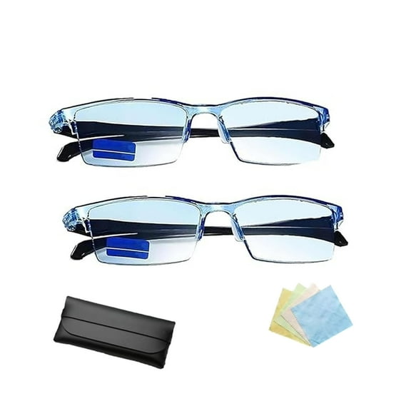 Self Adjusting Glasses For Women Men, 2 pair Self Adjusting Eyeglasses,Color-Changing Intelligent Zoom Anti Blue Light Presbyopia Glasses,Smart Blue Light Adjusting Glasses For Reading