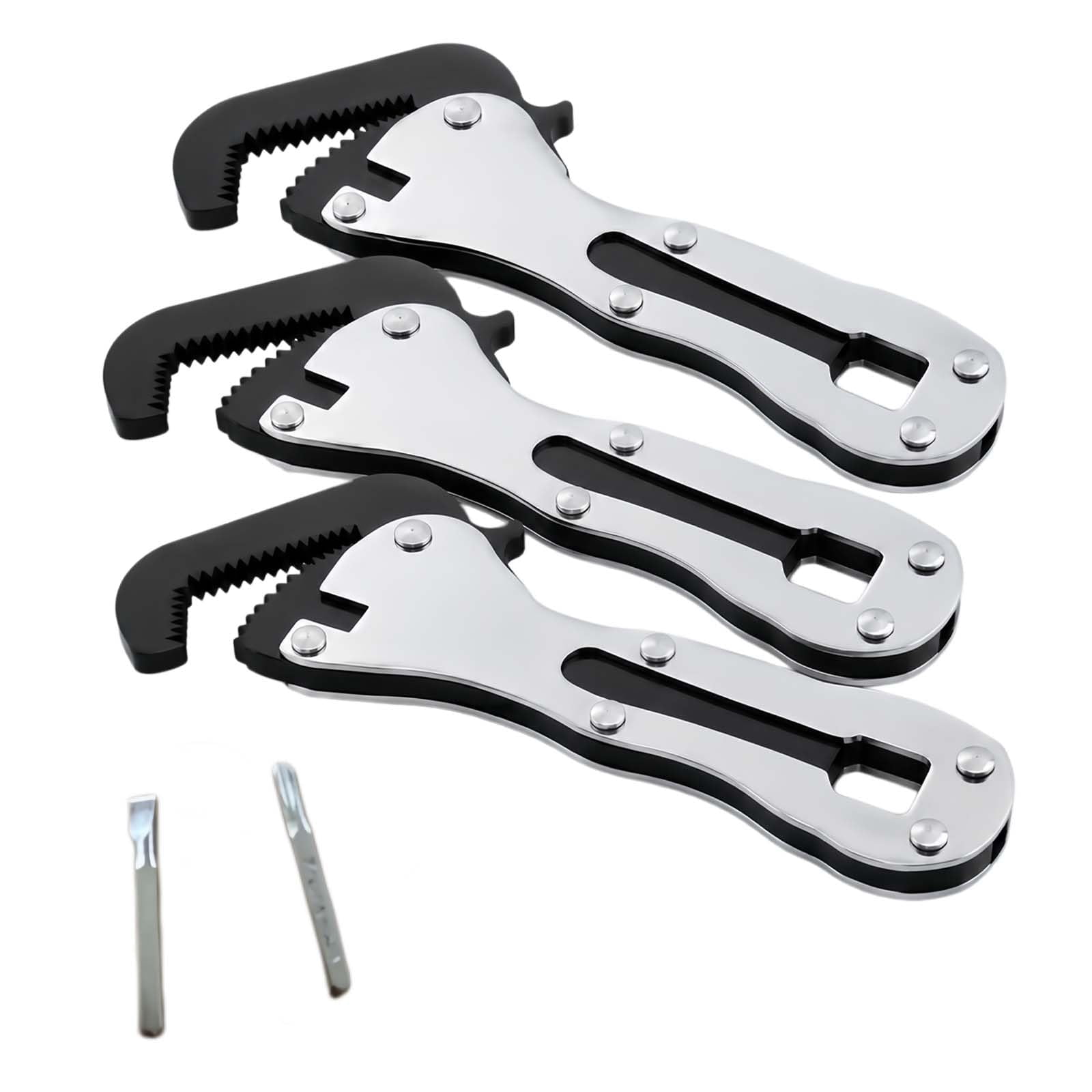 Pipe Driver Tool Self-Adjusting Micro Stubby Pipe Vise Wrench with 1/4