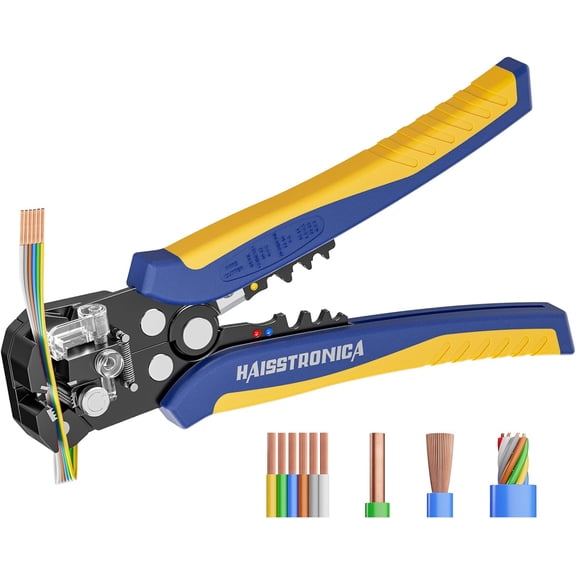 Self-Adjusting Wire Stripper, 3 in 1 Stripper/Cutter/Crimping Heavy Duty Automatic Electrical Wire Strippers for 10-24 AWG