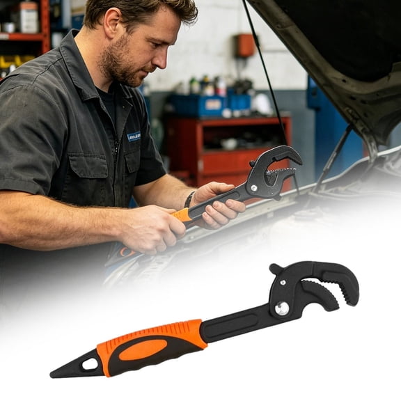 Self Adjusting Wrench, 10In Heavy Duty Plumbing Tool with Spring-Loaded Jaw, Automatic Grip for 0.55"-2.48", Ergonomic Non-Slip Handle for Diy and Pro
