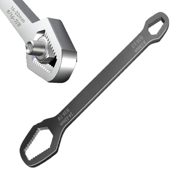 Self Adjusting Wrench,Adjustable Wrench,Universal Self Adjusting Wrench, Double Ended Multifunctional Self-Tightening Adjustable All in One Tool, DIY Machine Auto Maintenance(Grey)