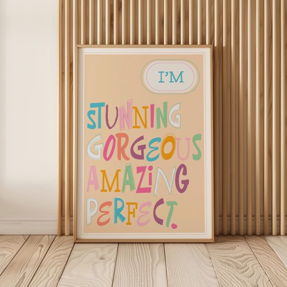 Self Affirmation Bold Typography Wall Art Decor Unframed Paper Print
